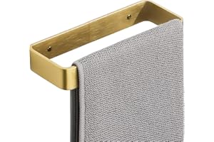 SAYAYO Porte Serviette Mural sans Perçage pour Salle de Bain, Support Serviette Adhésif en Aluminium pour Cuisine Baignoire Lavabo, Doré 20CM, EGYS24030-200-3M-G