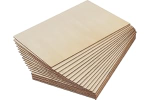JOIKIT 20 Pieces 220 x 150 x 3 mm Basswood Sheets, Thin Plywood Sheets, Unfinished Basswood Sheets Board for Woodcraft Model, Crafts, Painting, Engraving