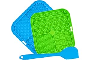 HAS & FAS Licky Mats For dogs, Licking Feeding Station for Peanut Butter Ice Cream Pate Food Suction Mat, 2 Pcs Lick Cat Dog Pet Slow Feeder, Puppy Enrichment & Anxiety Relief Toys Treats with Silicone Spatula