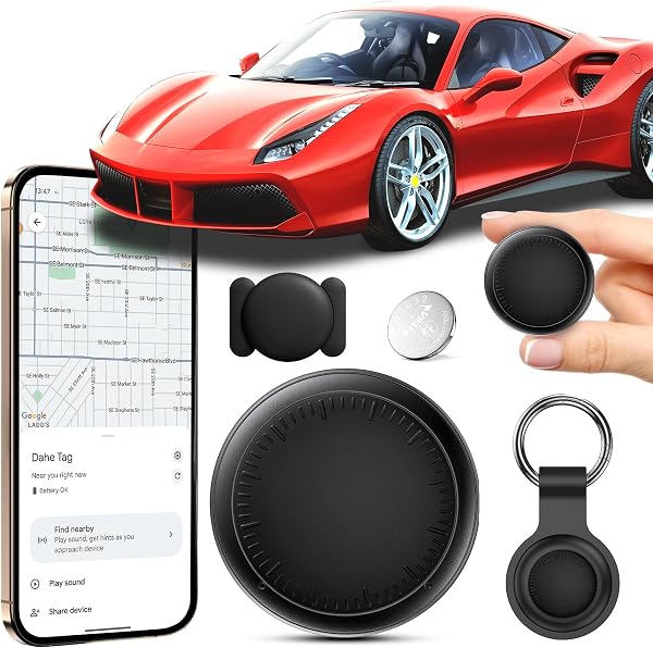 GPS Tracker per Auto, Air Tracker Android,Magnetico Gps Per Auto, IP68 Impermeabile Auto Localizzatore con App Copertura Globale In Tempo Reale Tracciare Veicolo/Moto, Senza SIM Senza ABO - 1