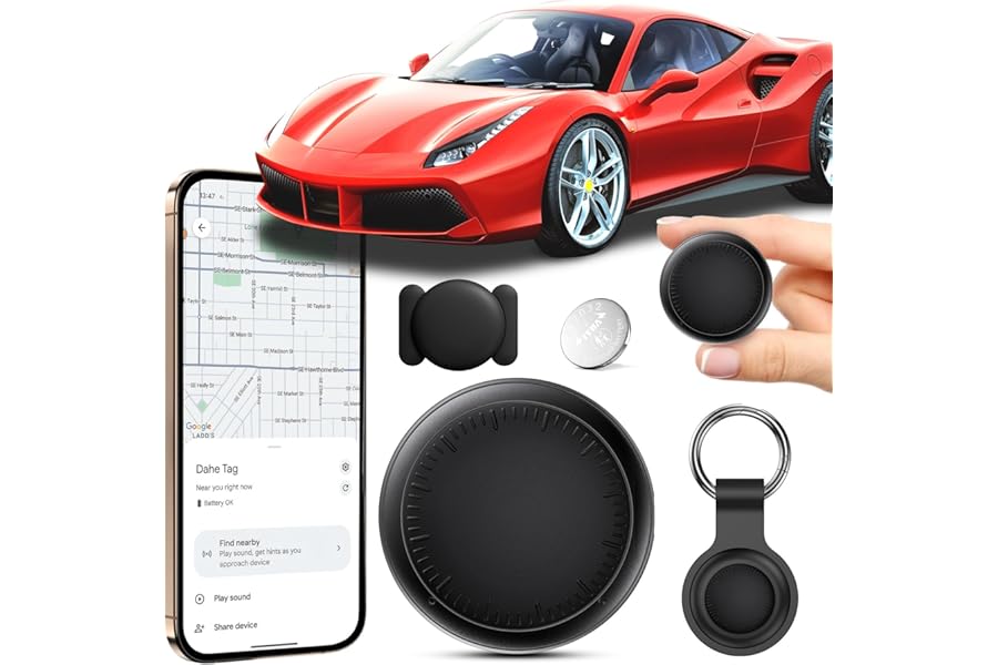 GPS Tracker for Car, Air Tracker Android, Magnetic GPS for Car, IP68 Waterproof Car Locator with App Global Coverage Real Time Tracking Vehicle/Motorcycle, Without SIM Without ABO