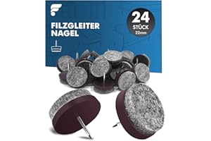 ‎SHINFLY shinfly 24 Stück Filzgleiter für Stühle - Ø 22mm Stuhl Filzgleiter Nagel Möbelgleiter mit 4mm Dicke - Filz Stuhlgleiter für Möbel Böden