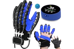 XNKLPY Guantes Robót de Rehabilitacion Mano, Aparato de Rehab de Manos para HemipléJicos Artrosis, Guantes de Tratamiento de Rehabilitación(A:Mano Izquierda B:Mano Derecha)(Size:A L,Color:Azul)