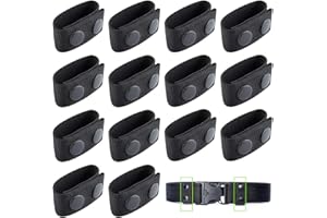 RoadLoo Cinturón Keeper, 16 Piezas Cinturón de Nailon Accesorios Cinturón Táctico con Doble Cierre Protector Cinturón de Doble Broche para Deportes al Aire Libre Camping Policía Equipo Militar Negro