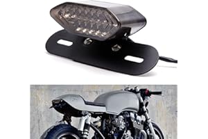 DREAMIZER Światło tylne LED do motocykla, 12 V, tylne światło, łamigłówka, lampka kontrolna, licencja (dym)
