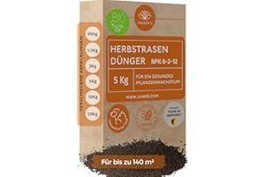 Bio Herbstrasendünger 5 Kg ca. 125m² - 100% tierfreundlich & organisch - Herbstdünger-Rasen - Langzeitdünger mit viel Kalium - Herbst-Rasendünger - Organischer Rasendünger - Kalium-Dünger