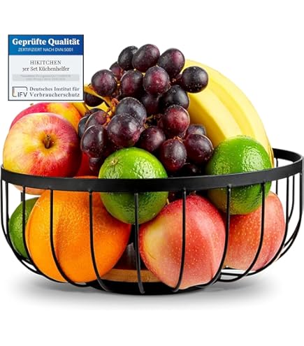 EliteHoff Obstkorb Metalldraht Gold - 25x13cm Für Küche & Deko