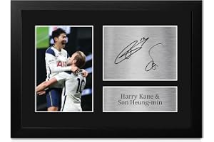 HWC Trading FR A4 Harry Kane & Son Heung-min Gifts Printed Signed Autograph Image For Football Fans And Supporters - A4 Framed