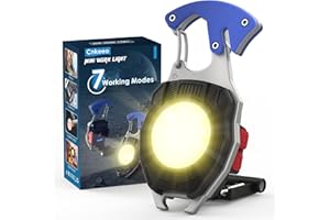 Cnkeeo Keyring Torch Rechargeable,7 Modes Mini Keychain Work Light,IPX5 800 Lumens COB Keychain Flashlight, Multifunctional Portable Light with Whistle Blade Magnetic Base for Camping