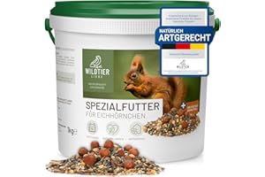 wildtier liebe Eichhörnchenfutter 1kg für Eichhörnchen & Streifenhörnchen I Ganzjahres-Futter Eichhörnchen, Streifenhörnchen Futter
