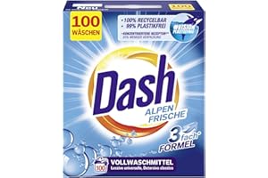Dash® Alpen świeży proszek I środek piorący do prania białego prania I 100 cykli prania I skoncentrowana receptura I świeże, promiennie czyste pranie | 6 kg