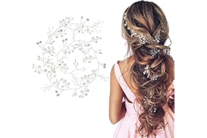 THETAG TONAUP 50cm Accessoire Mariage Femme Fête Anniversaire, Bijoux Perles Cheveux Décoration Strass Mariée Chapellerie
