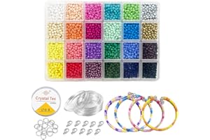 WYAHYQ 4000pcs Perline per Gioielli fai da te per la Realizzazione di Bracciali, Collane, Perline Gioielli Artigianali,24 Colori, 4mm