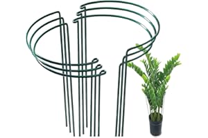 RZMZBY 6Pcs 25x40cmSoporte para Plantas, estacas de Metal para Plantas de jardín, Varilla de Soporte para Plantas, Media caña, Jaula para peonías, hortensias, Rosas, Sedum, Verduras, Tomates