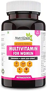 NutriOwn Multivitamins for Women Daily Tablets - Natural Supplements Fenugreek and Grape Seed extract for Immunity, Sports, Stamina and Fitness