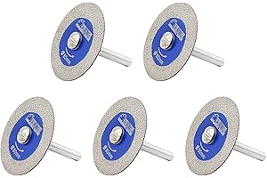 SHDIATOOL Disque de coupe diamantée pour verre, 50mm Mini lame de scie diamantée avec tige de 6mm pour carrelage céramique porcelaine marbre granit pierre artificielle sur perceuse pack de 5