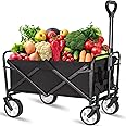 MONOCUS™ Shopping Trolley Cart, Multi Functional Folding Wagon, Heavy Duty Collapsible Beech, Picnic & Camping Lounge Trolleys with Wheels (ST4)