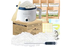 Ksedcon Candle Making Kit with Wax Melter, Bulk Soy Wax for Candle Making, DIY Candle Maker Supplies for Beginner Adults with 5lbs Soy Wax, Wax Melter, 100 Candle Wicks, 100 Wick Stickers
