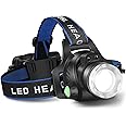 Basketo Headlamp Flashlight, High Lumen USB Rechargeable LED Headlamps Flashlight,Led Head Lamp, IPX4 Waterproof Headlight with 4 Modes 1800 Lumens Zoomable Waterproof LED Head lamp Flashlight