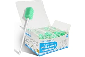 ARGOMAX - Tamponi orali usa e getta, tamponi in spugna dentale sterili non aromatizzati per la pulizia della bocca e delle gengive, a forma di dente di sega, ciano, 50 pezzi.