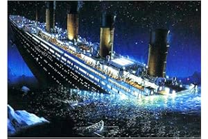 MXJSUA Bricolage 5D Diamant Peinture par numéro Kits Complet Forage Rond Strass Photo Art Artisanat Maison décoration Murale Titanic 30x40 cm