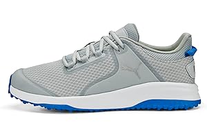 PUMA Herren Fusion Grip Golfschuh, Flat Light Gray silverpuma Team royal, 41 EU