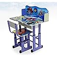 Multi Home Furniture Study desk & chair for kids Adjustable Kids Study Desk MH-ST22-Spiderman and Chair Set, Educational Study Table and Chair set for Kids (Blue)