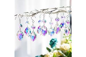 ‎H&D HYALINE & DORA 20 Stück 38 mm Pferdeaugen Kronleuchterkristalle, Kristall Kronleuchter Prismen, Hängegirlande Hochzeit Lampendekoration