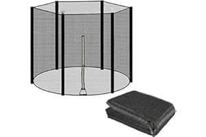 UIGJIOG Red De Seguridad para Cama Elástica De Jardín,Repuesto Lona Cama Elastica Ø140-366cm Trampolín Protector Cama Elastica Redonda Red Protectora De Reemplazo