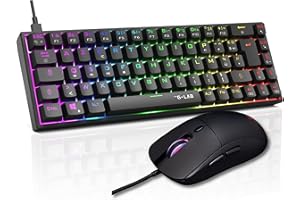 The G-Lab - Combo Titanium - Pack Clavier Gamer & Souris Gaming - Clavier Mecanique 65% Switch Rouge, Souris Gamer 12800 DPI – RGB Custom, Anti-Ghosting Total, Macro Programmable - PC, PS5/4, Xbox