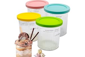 EYKSTA Creami Behälter für die Ninja Creamy Eismaschine NC501EU NC500EU Serie, 4 Stück Eisbehälter für Speiseeis Eismaschine Creami Zubehör