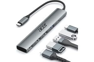 acer USB C Hub HDMI 4K, Aluminum 5-in-1 USB-C Multiport Adapter with 3 x USB-A Ports, 100W Power Delivery, Type-C Splitter Compatible with acer Laptop, Tablet, MacBook M3/M2, XPS, iPad Pro, etc
