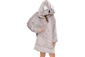 A2Z 4 Kids Girls Boys Oversized Hoodie ANIMAL Snuggle Blanket Super Soft Warm Fleece Kangaroo Pocket