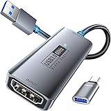 Fulfalic Karta przechwytywania wideo, karta przechwytywania USB 3.0 HDMI na USB C, 4K Full 1080P60FPS HD Capture, do systemu 