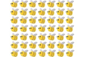 LDBKLGHJ abejas decorativas, 50 piezas abejas decorativas, abejas, abejas, abejas, abejas, decoración de abejas, lana de fieltro, decoración artesanal para fieltro de abeja, mini abeja artesanal