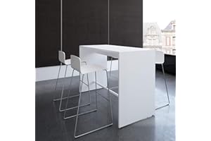 ‎WEBER BÜRO Light Bar Table 160 x 70 cm Large in Elegant White Bar Table Counter