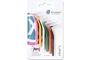 ‎MIRADENT miradent I-Prox® L Interdental Brush Assorted XX Fine - Large Pack of 6 | for Easy Thorough Cleaning of Interdental Spaces | Pocket Format | with Hygienic Protective Cap | Ideal for on the Go