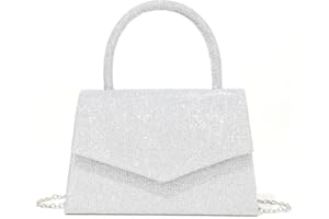 KBRPEY Pochette Clutch Donna Elegante Glitter Clutch Cerimonia Borsa Catena Rimovibile per Tracolla Borsa da Festa Pochette Luccicanti per Matrimonio Data Festa Lavoro Viaggio