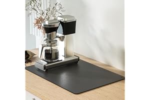 NOGSAY Gleitbrett Unterlage für Kaffeemaschine,Abtropfmatte Geschirr,Anti-Rutsch Silikonmatte Feuerfeste Tampermatte,Trockenmatte Matte für Kaffeevollautomat Mikrowelle Backofen Toaster (S: 30x50x0.4cm)