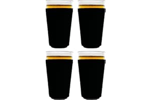 Coolie Junction Blank Neoprene Collapsible Pint Glass Coolie (4, Black)