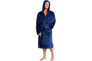 CityComfort Robe de Chambre Homme, Peignoir à Capuche en Polaire