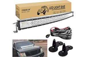 RIGIDON 105 cm 42 pouces 540W incurvée led light barre avec 12v faisceau de câblage kit et aimanté support, Triple rangée barre d'éclairage led pour offroad Véhicules Voiture camions SUV 4x4,6000K