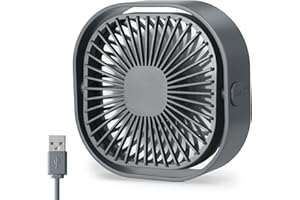 Ambandier Small Fan USB Mini Desk Fan 5 Inch Table USB Powerful Quiet Fan,Cooling Fan for Bedside Desktop Home Office Bedroom Table Campervan Plant Box, 3 Speed Adjustable 360°Rotatable