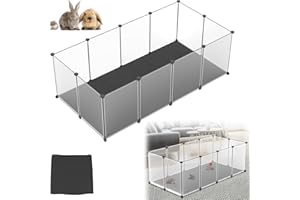 UISEBRT Juego de 12 piezas de parque modular, 125 x 63 x 42 cm, para animales pequeños y cachorros, jaula de conejos, recinto para perros