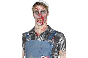 Smiffys Billy Bob Hillbilly Teeth, Brown with Fitting Beads, Cosmetics and Disguises Fancy Dress, Zombie Dress Up Cosmetics & Disguises.