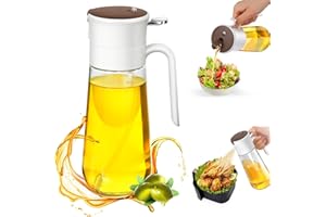 Euqvunn Spray Huile Cuisine 580 ml, Bouteille en Verre 2-en-1 Distributeur & Vaporisateur, Brume Fine & Résistante aux Obstructions pour Huile d'Olive, Friteuse à Air, Cuisine