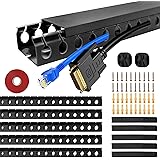 5 Stück Kabelkanäle, Kabelmanagement Schreibtisch Kabelabdeckungen Verstecken für Büro und Zuhause, Schwarz, 37 * 4 * 2.5 CM