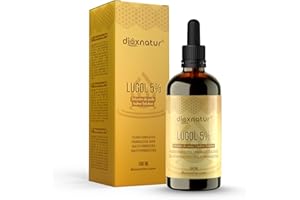 DIOXNATUR® Solución de Lugol 5% Calidad Farmacéutica 100ml | Gotas de Yodo Líquido y Yoduro de Potasio con Pipeta Dosificadora Precisa