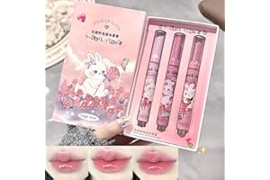 Mrettick 3 Colors Jelly Lipstick, Tinted Lip Gloss Heart Shape Lip Stain, Mirror Hydrating Jelly Love Lipstick, Long Lasting Moisturizing Tinted Lip Balm, Non-sticky (A)