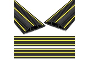 SEGNAYEN Cache-câble de Sol, Protecteur de câble de Sol extérieur 4M, Cache-Fils en Caoutchouc Robuste pour avec Canal à 3 Cordons